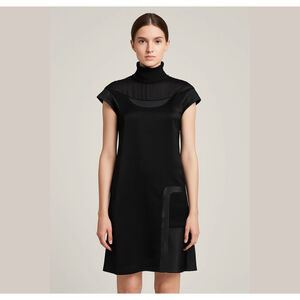 2008 Y2K UNDERCOVER by Jun Takahashi Black Silk High Neck Grunge Dress Sz US 10